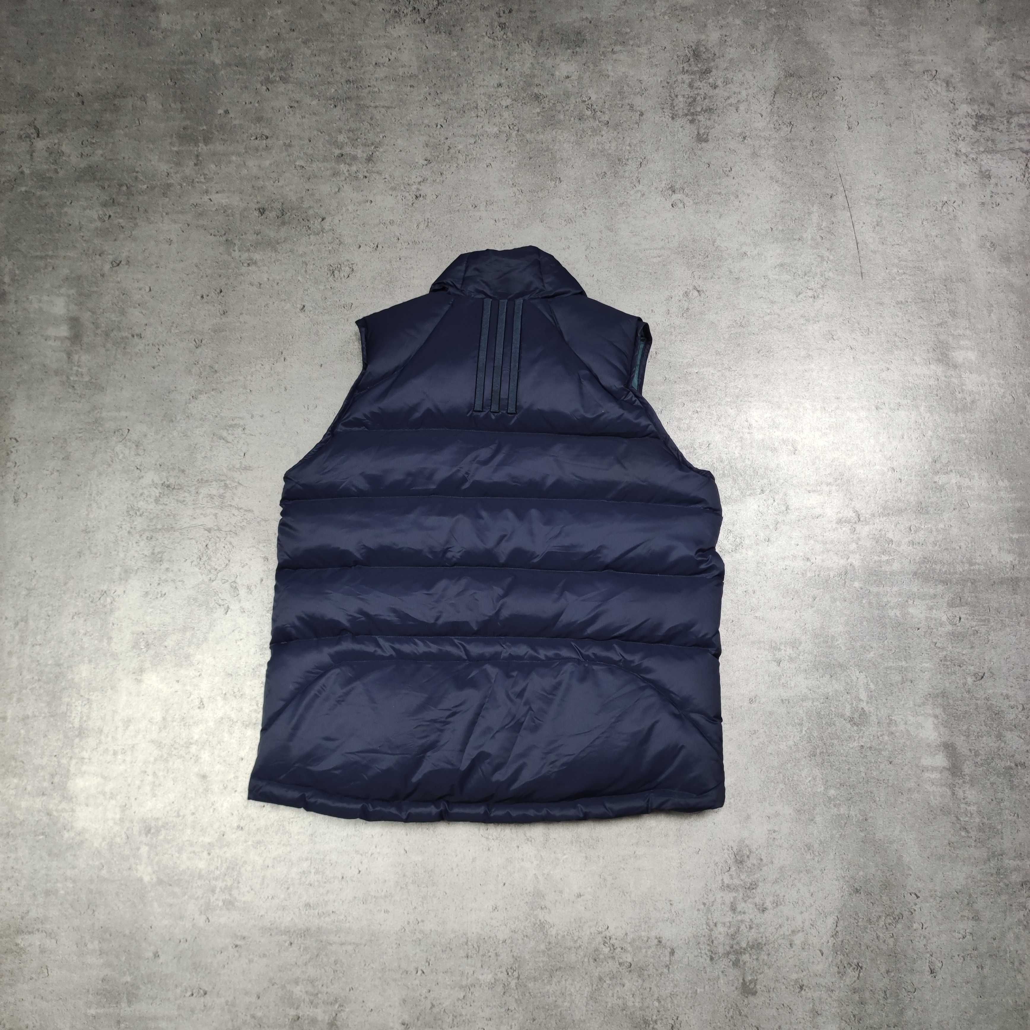 DAMSKA Puchowa DOWN Kamizelka Zimowa Adidas Ocieplona Granatowa Logo