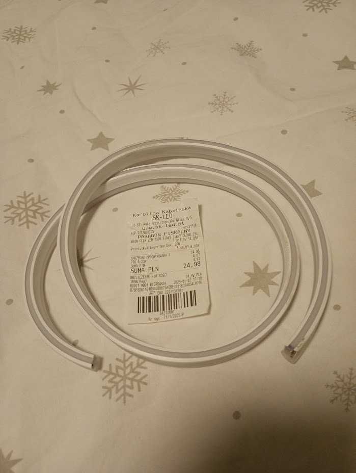 Neon FLEX LED 230V Biały Zimny Jednostronny Mocny 1m 120 lm