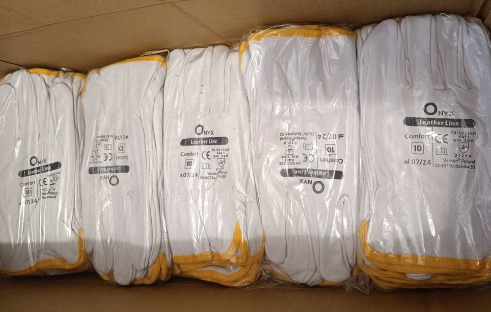 Rękawice robocze rękawiczki spawalnicze DRIVER skórzane kozia skóra