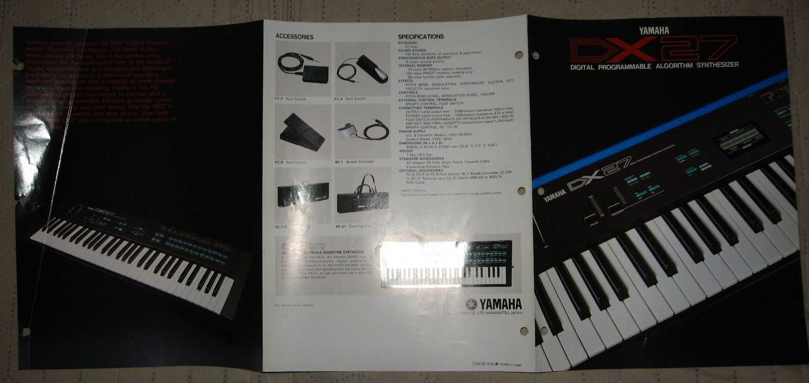 Yamaha DX27 - broszura, prospekt
