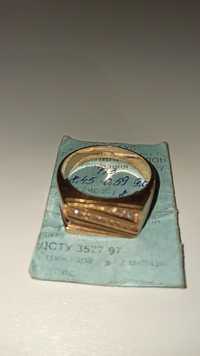 Золотой перстень печатка кольцо 585 проба 8.6грамм.
