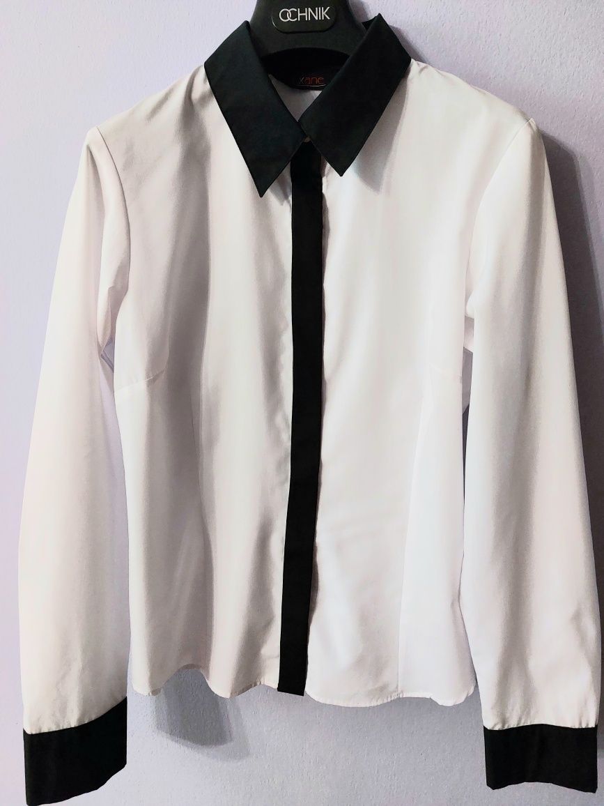 Koszula damska biało-czarna, rozmiar M