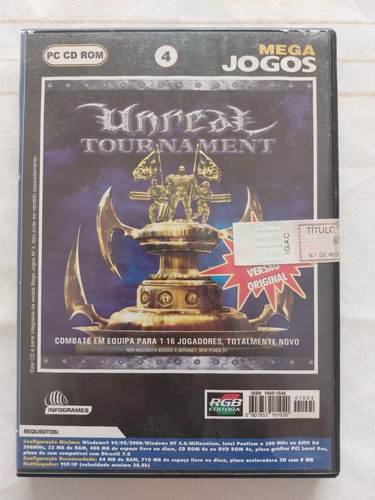 Jogo PC " Unreal Tournament - GOTY Edition 2 Discos " (Como Novo)