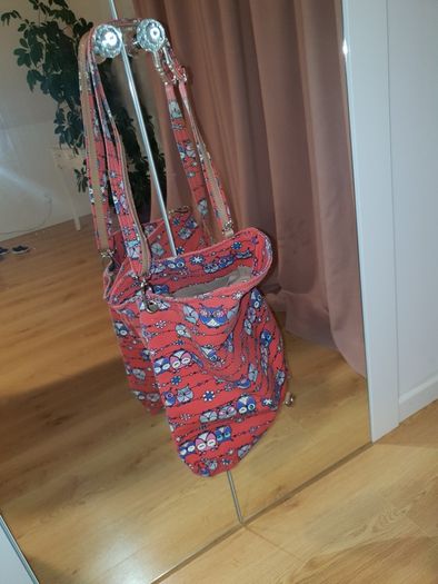 Torebka na ramię czerwona materiał