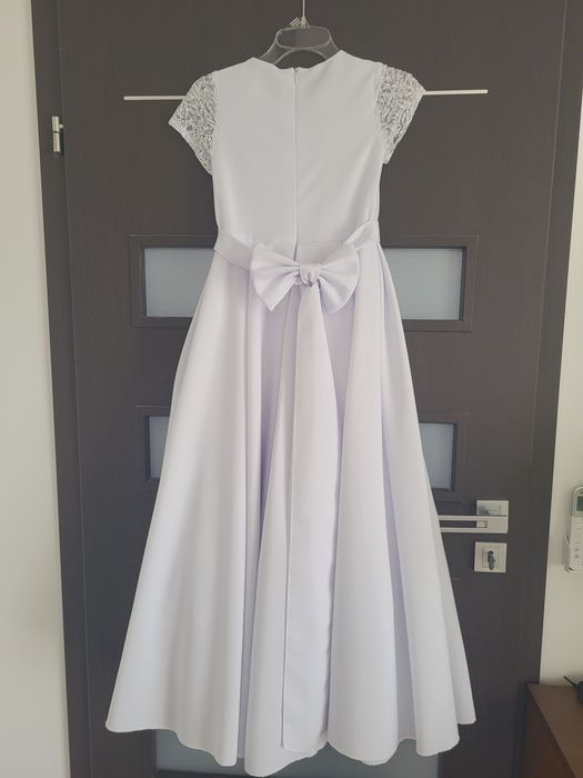 sukienka komunia, kurtka, bolerko, wianek, MK Maryla Elza 137cm