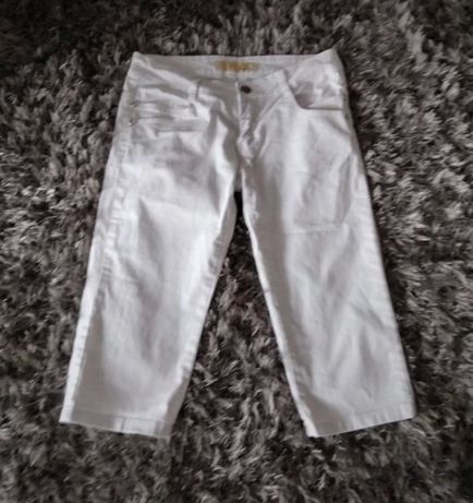 Białe Spodenki szorty jeansowe dżinsy damskie rozmiar M L