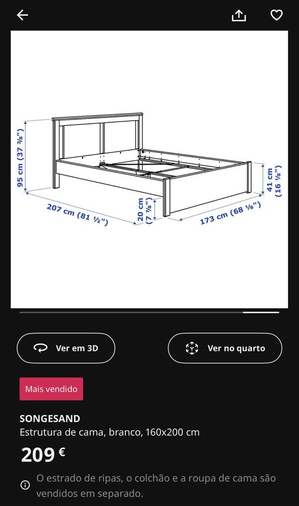 Cama casal ikea NOVA