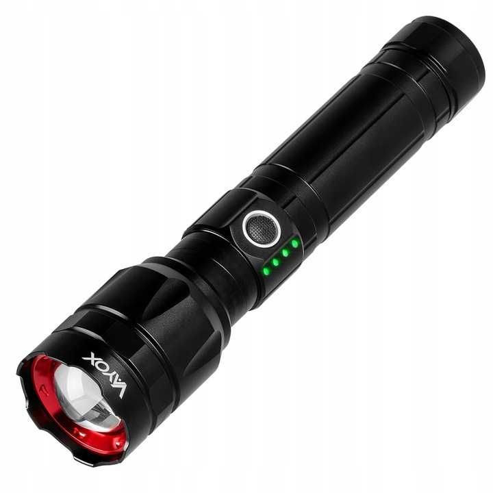 ZOOM Latarka LED taktyczna wojskowa akumulatorowa 30W MOCNA solidna