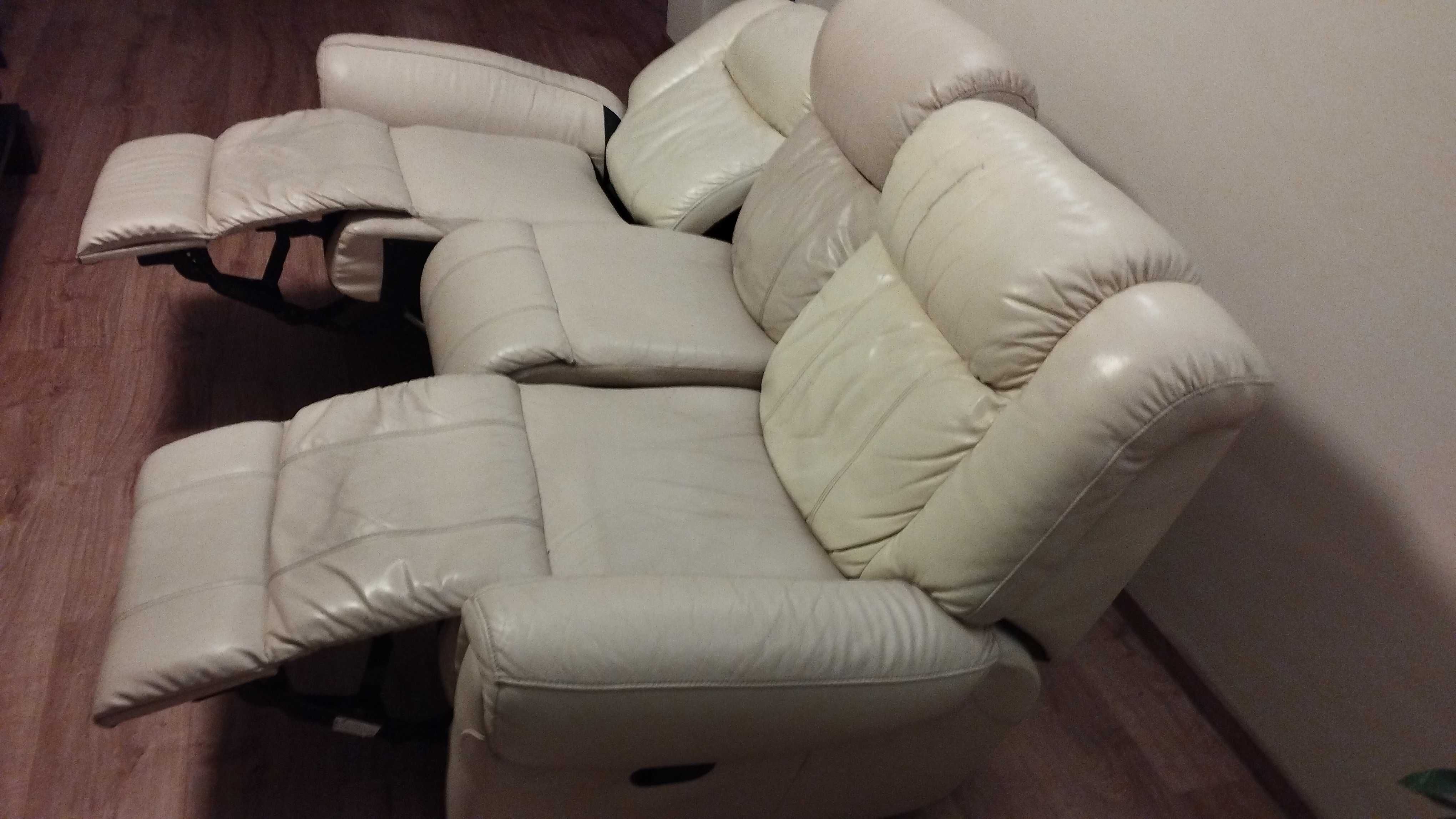 Sofa 3os skórzana z funkcją relaks