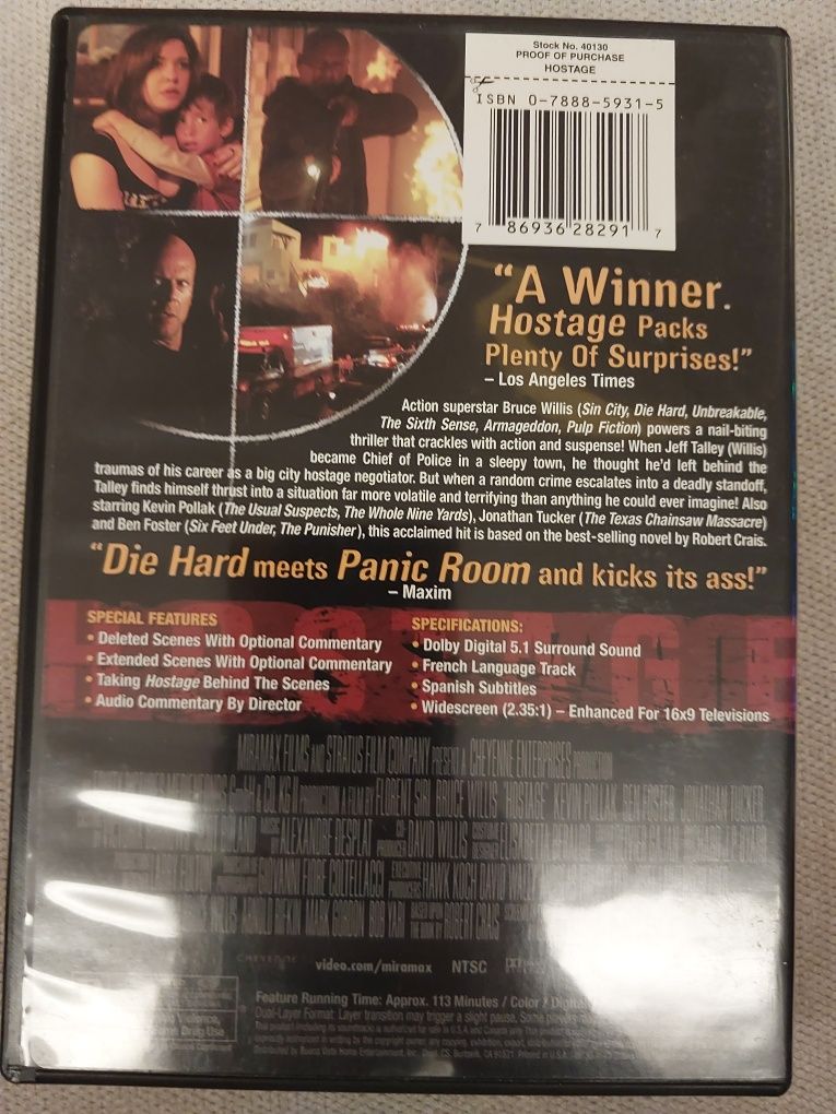 Haostage dvd bruce willis