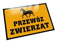Metalowa tabliczka przewóz zwierząt transport koni żywych żywca konia