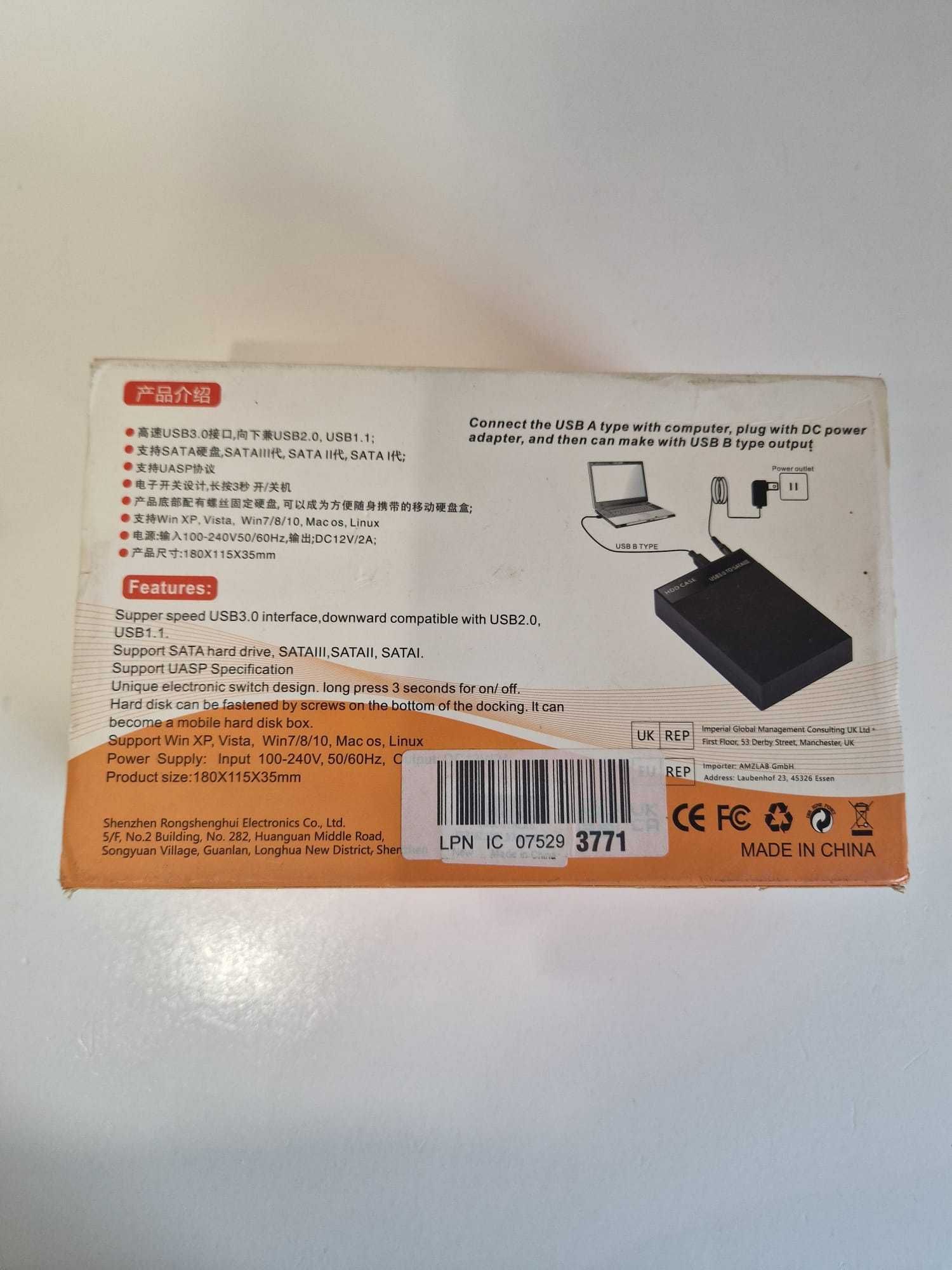 Obudowa  dysku twardego USB 3.0 SATA  3,5''/2,5" SSD i HDD