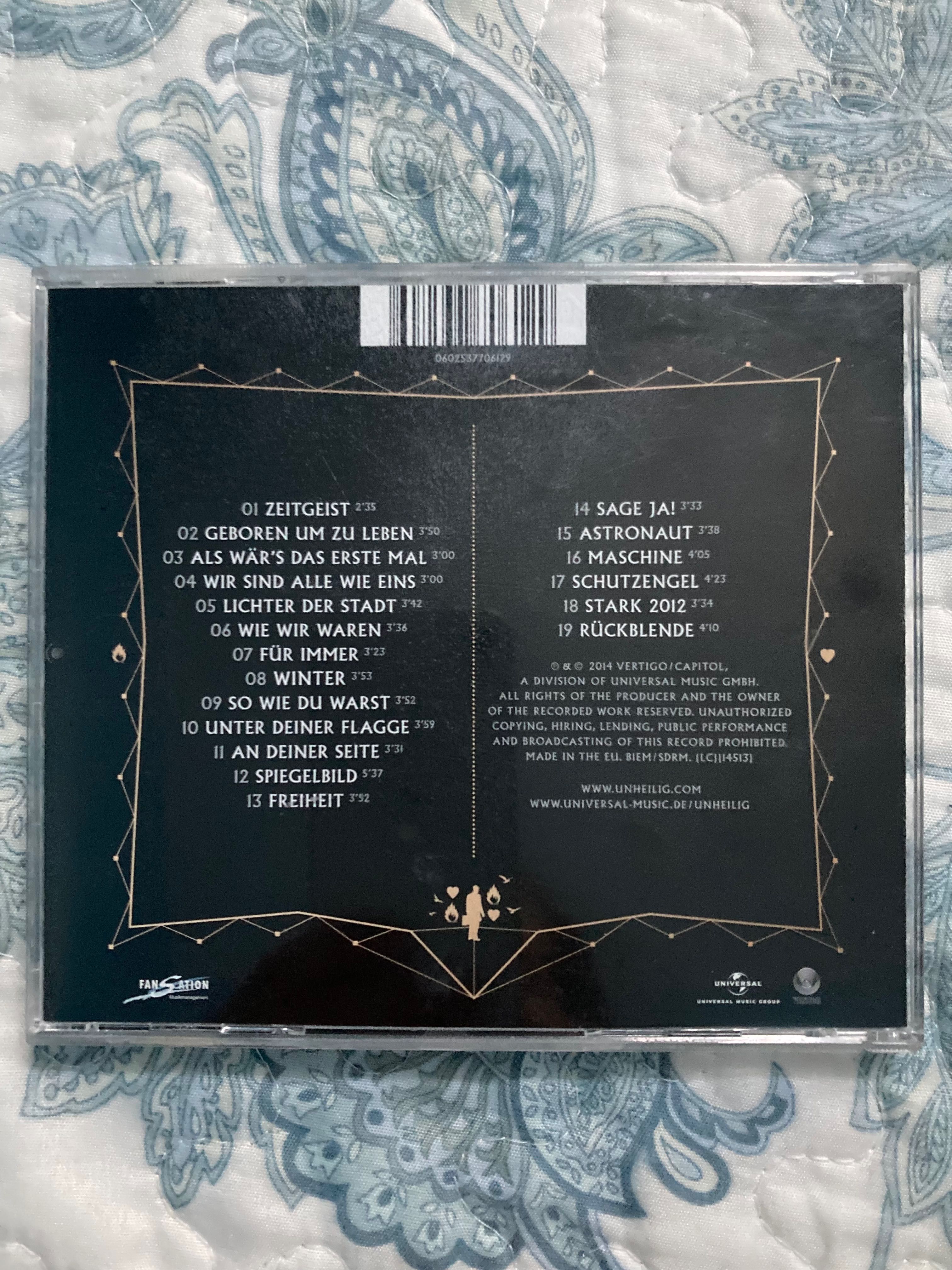 Unheilig Alles Hat Seine Zeit CD