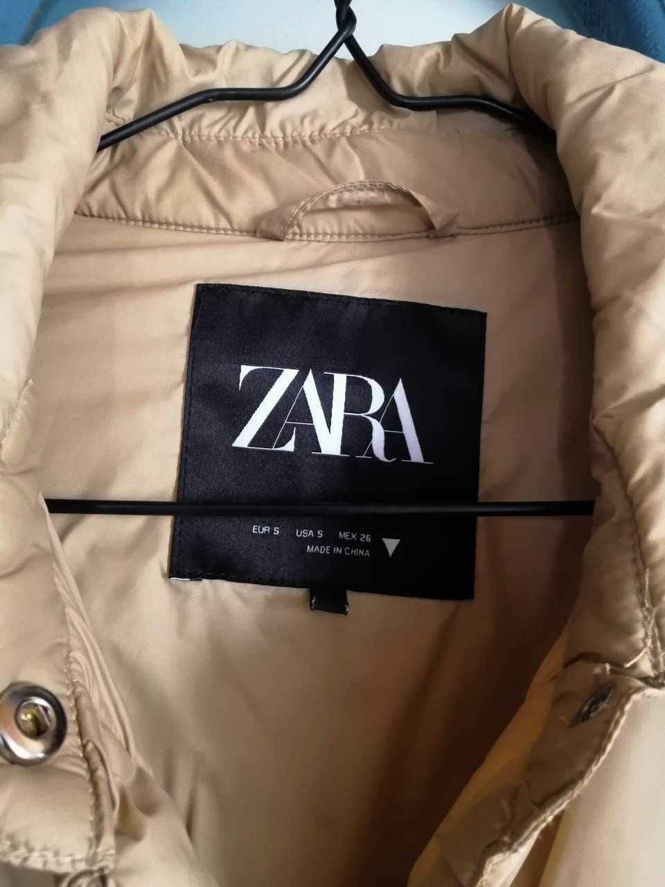 Куртка-рубашка оверсайз бежевая от Zara