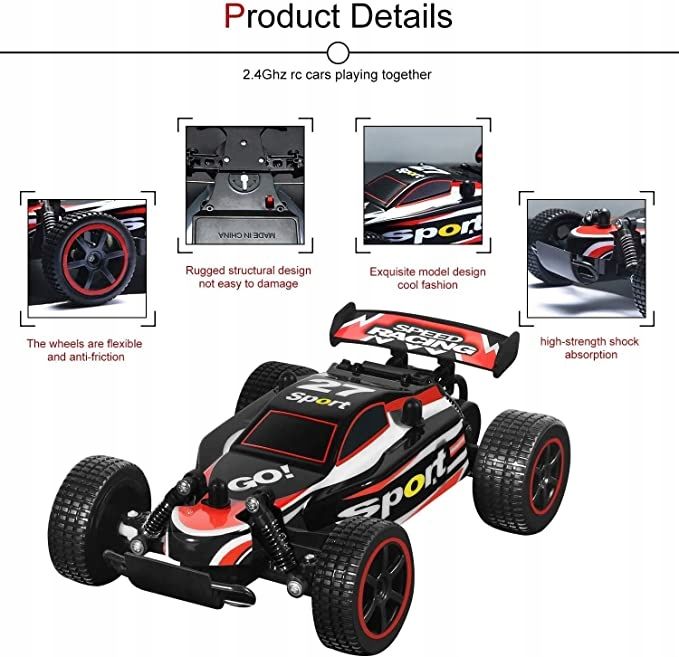 Samochód zdalnie sterowany Rc 2.4 GHz Mad Runner