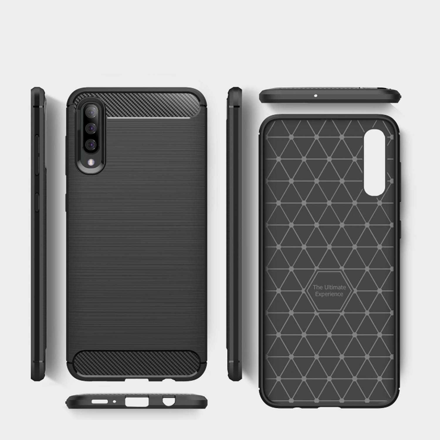 Etui Carbon do Samsung Galaxy A50 + Szkło Hartowane