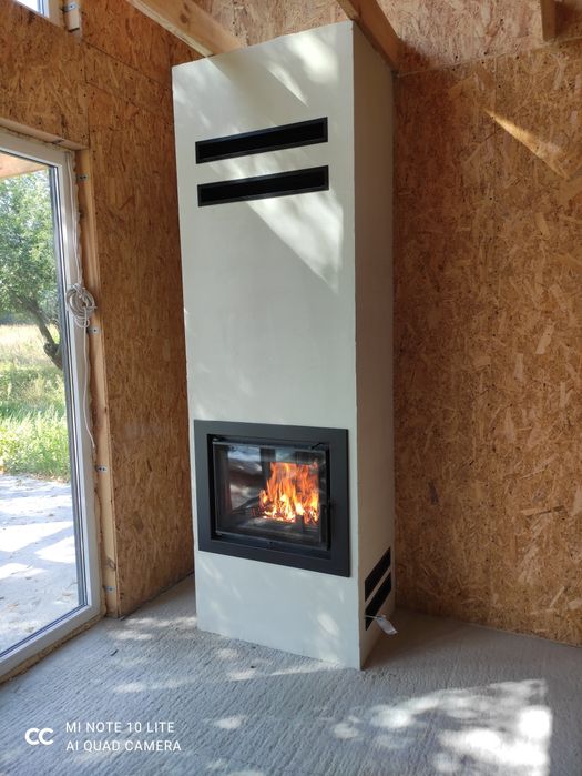 Kominek eko z szybą prostą kominki