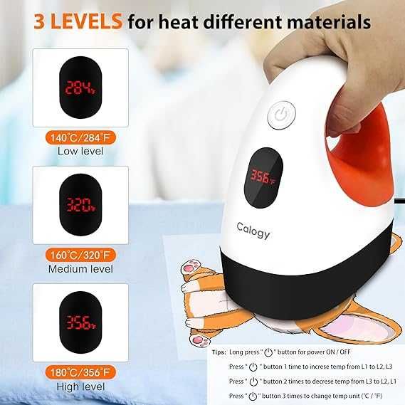 Mini prasa termiczna żelazko CALOGY 150W 3 poziomy temperatury
