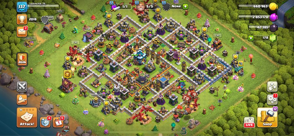 Продається акаунт клеш оф кленс