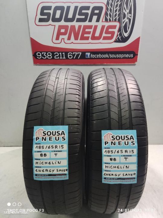 2 pneus semi novos 185-65r15 michelin - oferta dos portes