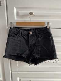 Spodenki czarne jeansowe h&m 34 xs