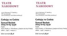 Bilety na spektakl "Czekając na Godota" Teatr Narodowy