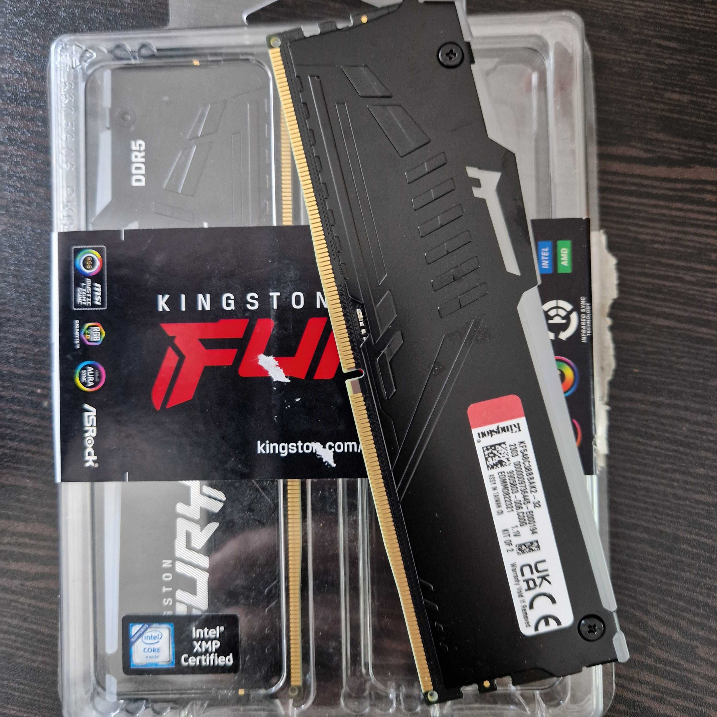 Kit de memória RAM DDR5 (2x16GB) Kingston FURY Beast c/ RGB