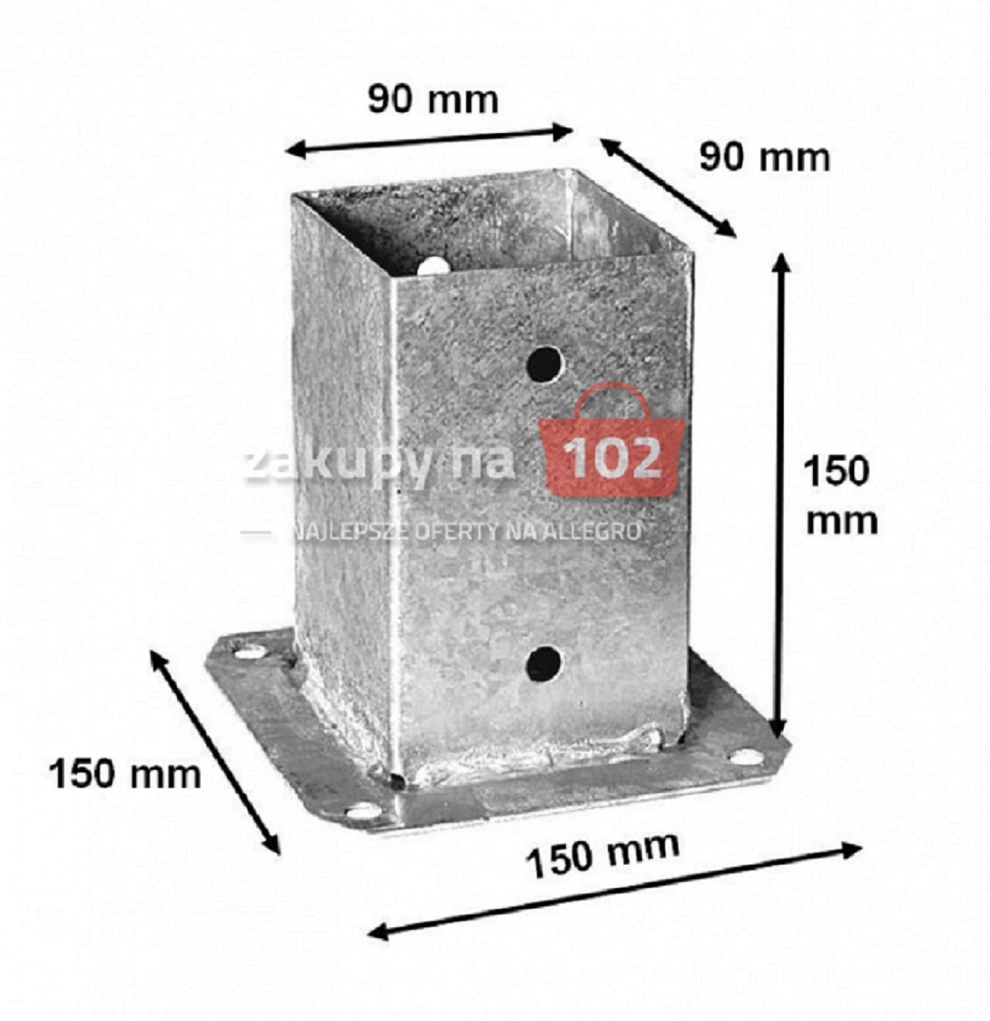 Podstawa Przykręcana do Słupa 90x90mm" KOTWA"