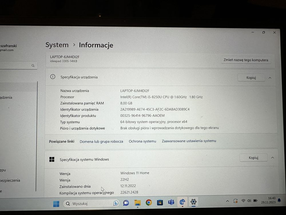 Laptop Lenovo Ideapad 330S