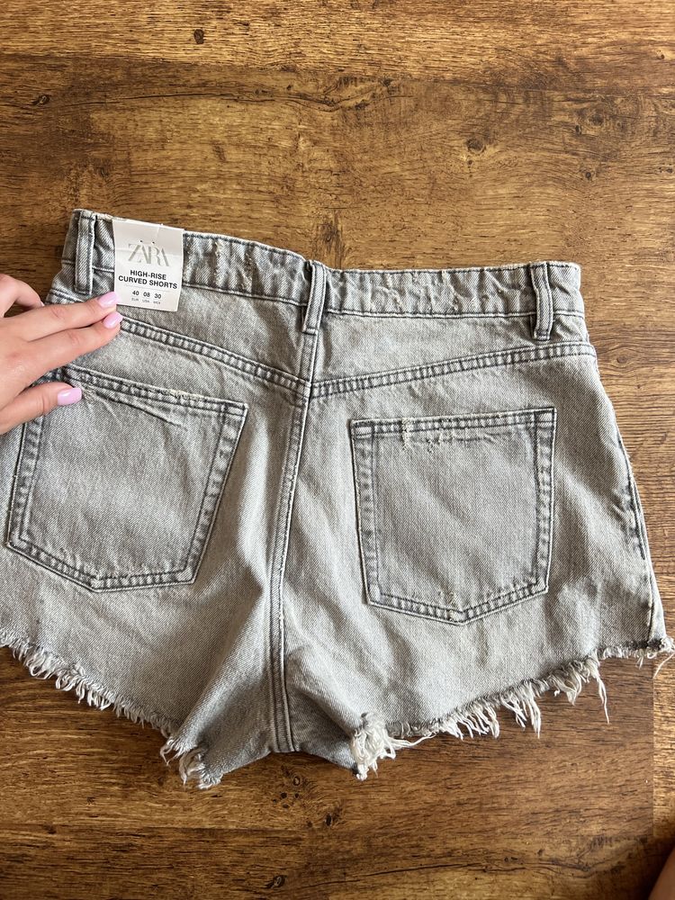 Зара шорты серые zara новые джинсовые