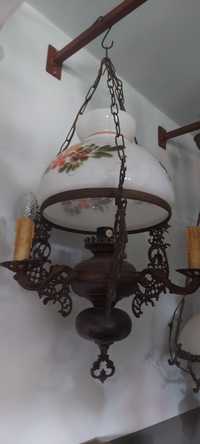 Duża stara holenderska  lampa ala naftowa