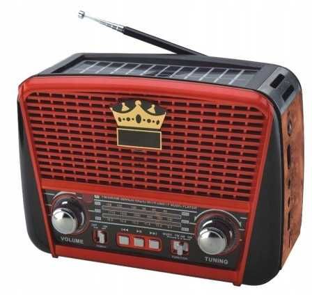 RADIO RETRO na SOLAR MP3 USB SD przenośne solarne akumulator