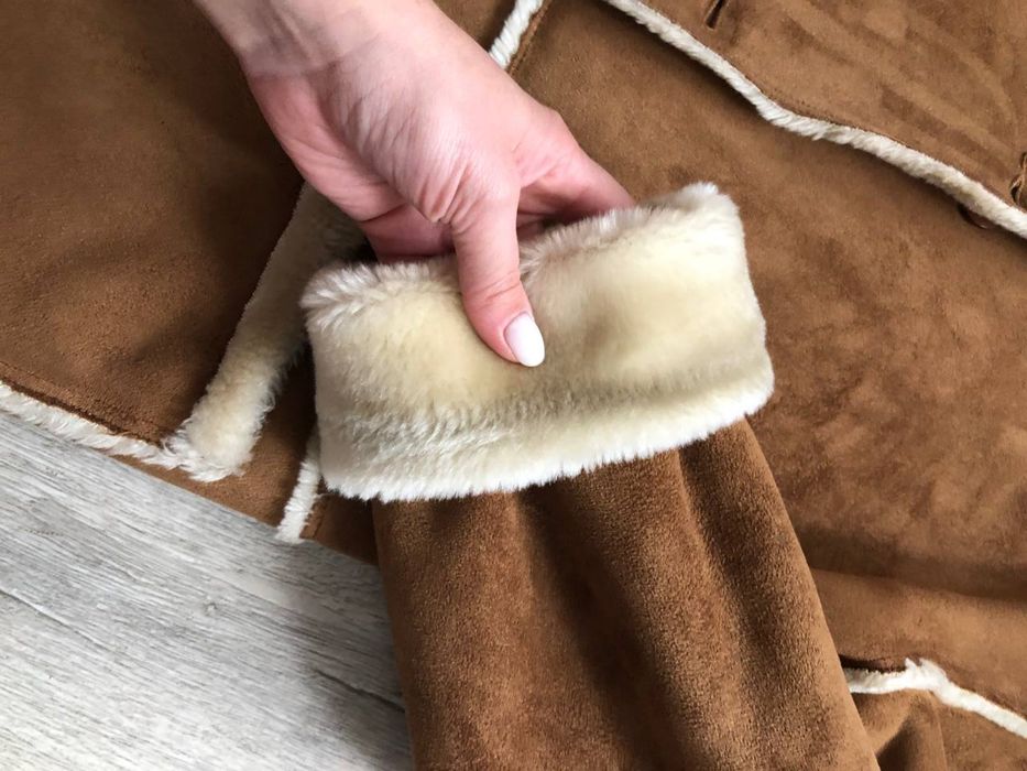 Женская удлиненная Дублёнка с капюшоном ML