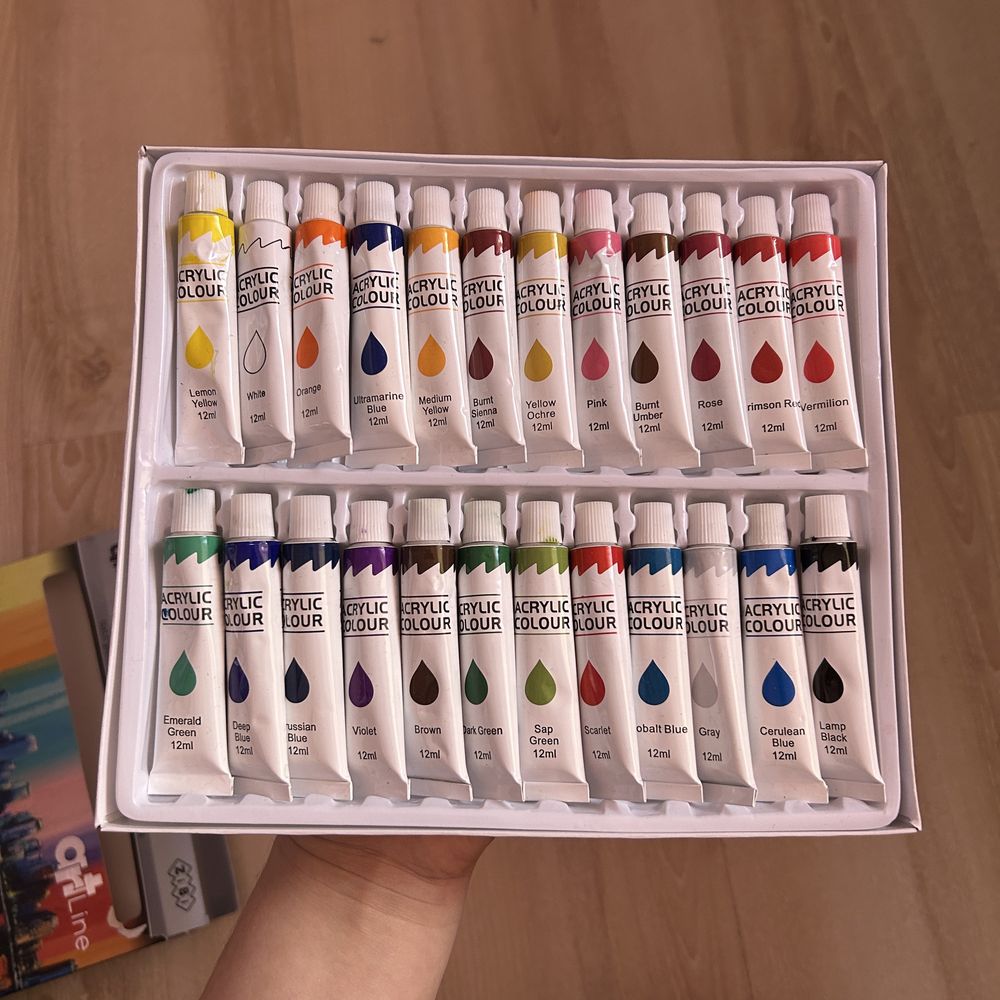 Фарби акрилові для малювання дитячі, 24 кольори