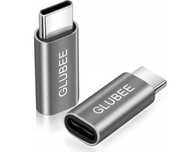 2x Przejściówka Adapter GLUBEE USB-C- Lightning SZARE