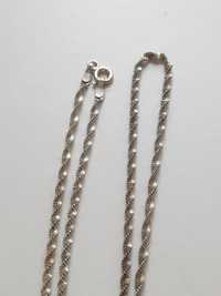 Łańcuszek naszyjnik skręcony splot Singapur srebro 925 srebrny