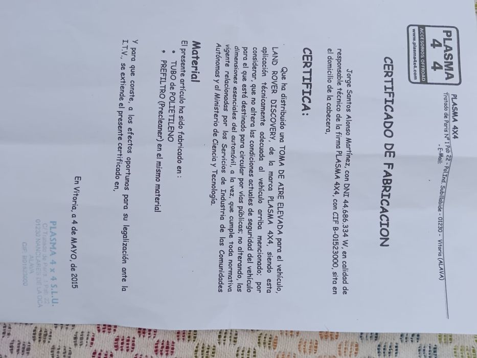 Guarda lamas + Snorkel [Plasma 4x4] Land Rover Discovery I 200/300tdi