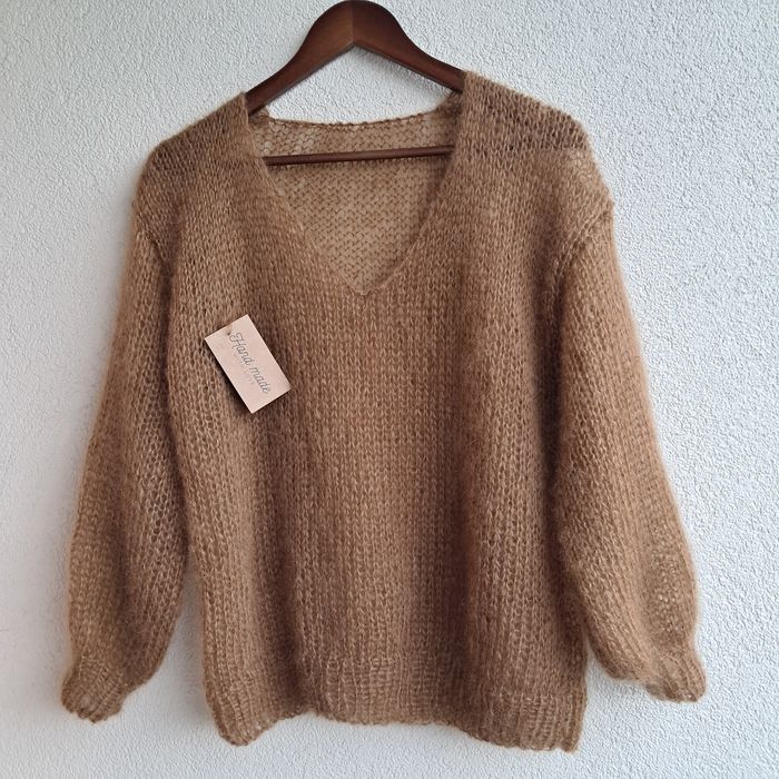 Sweter mgiełka, moher z jedwabiem.Handmade.