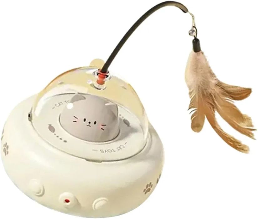 Електрична іграшка для котів, автоматичне обертання з пір’ям