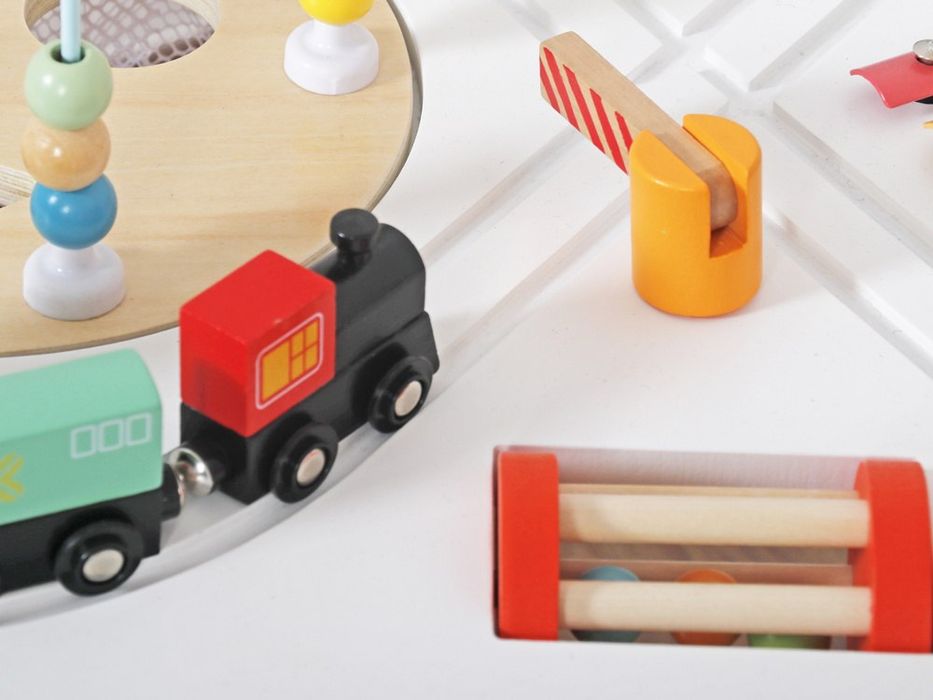 Drewniany Stolik Multifunkcyjny Plac zabaw Cymbałki Tor samochodowy