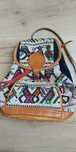 Boho hippie retro vintage plecak skóra tkanina