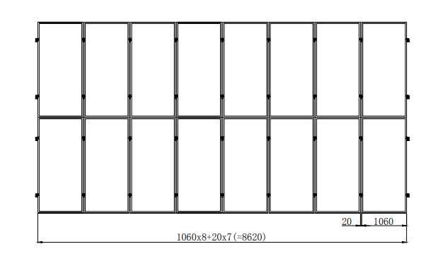 Aluminiowa konstrukcja na grunt 2 x 8 modułów pionowo fotowoltaika