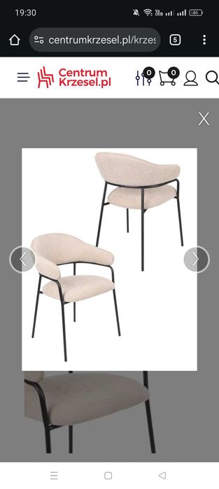 4 krzesła beżowe, styl japandi/eleganckie