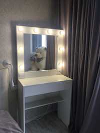Стол для макияжа 80 см гримерное зеркало с подсветкой ДЛЯ СЕБЯ