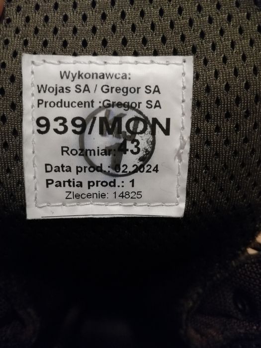 Buty wojskowe - trzewiki wzór 939/MON