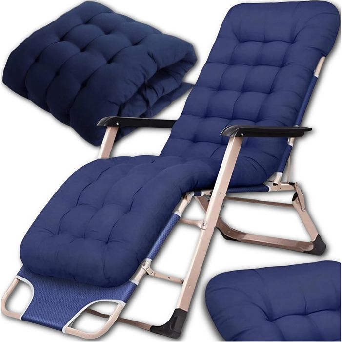 Fotel Leżak Ogrodowy Turystyczny Składany Plażowy Łóżko z Materacem