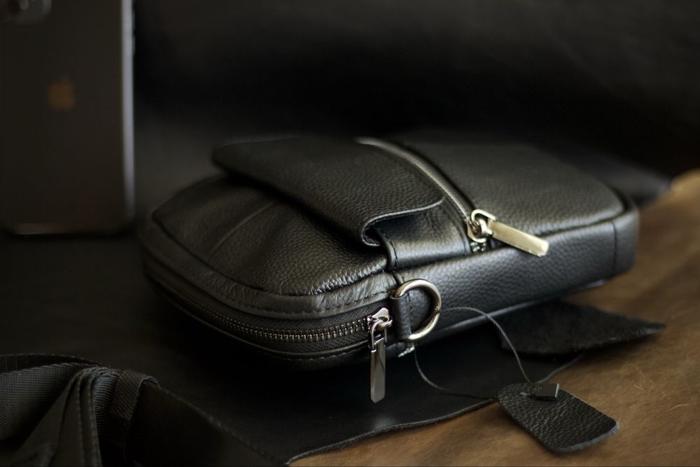 Сумка шкіряна чоловіча через плече. Мужская кожаная сумка