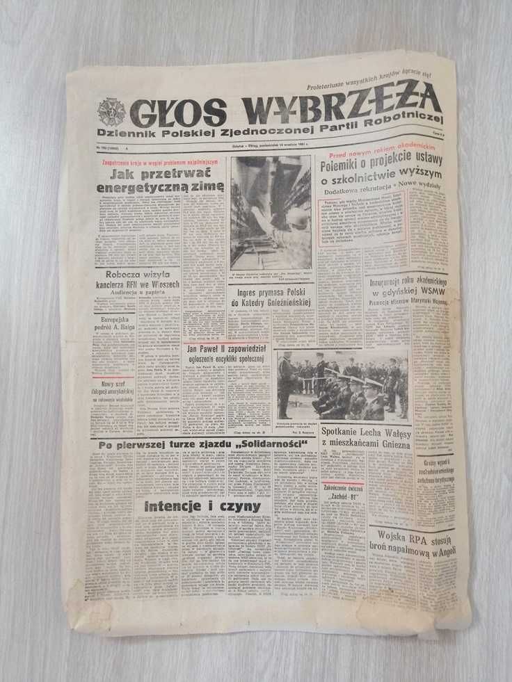 Głos Wybrzeża 1981 r Dziennik Polskiej Zjednoczonej Partii Robotniczej