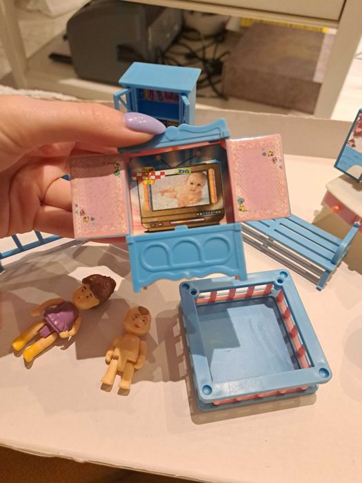 Mebelki dla lalek niemowlę bobas vintage