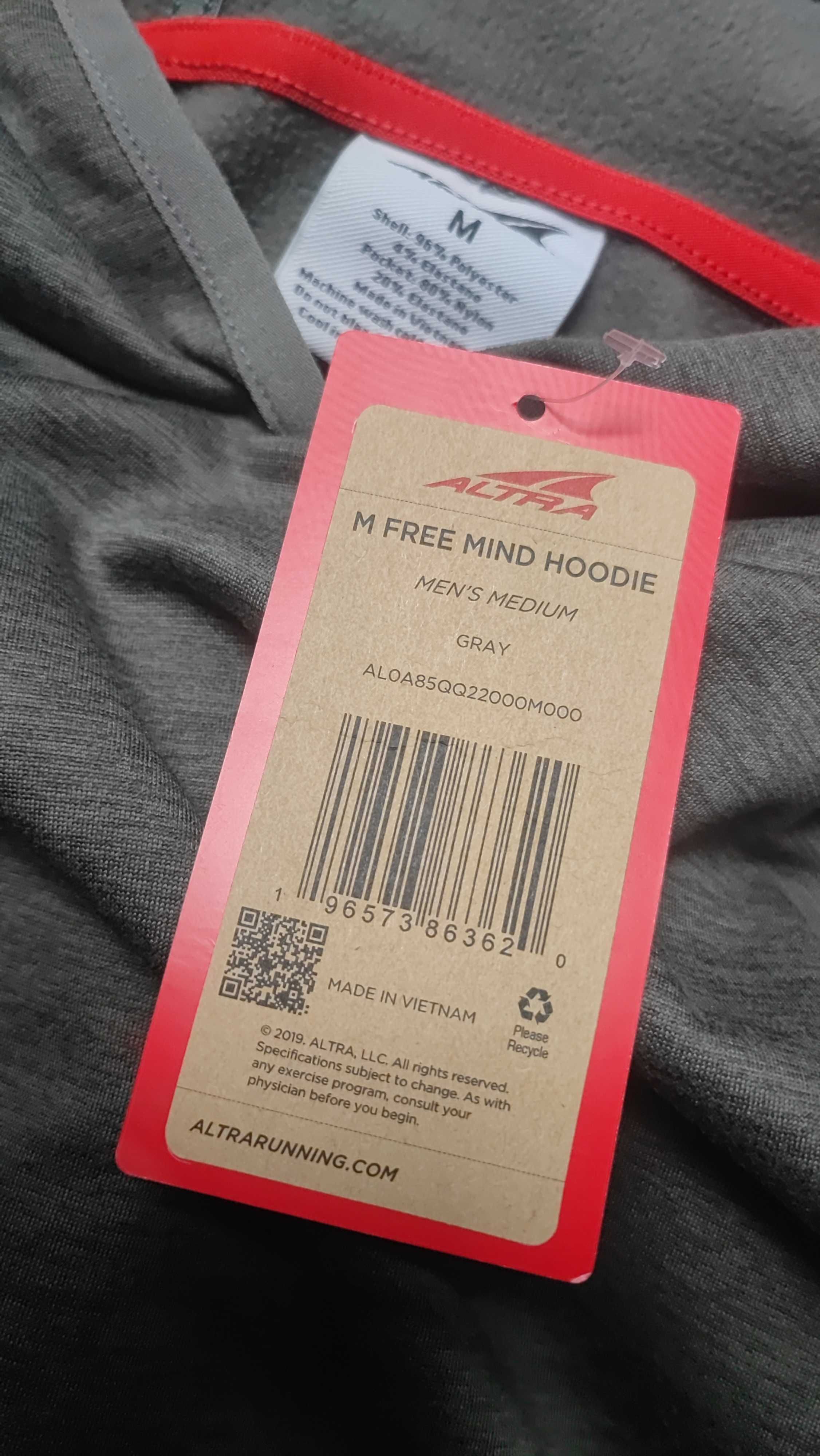 ALTRA bluza męska z kapturem rozmiar M Run Without Rules dla biegaczy